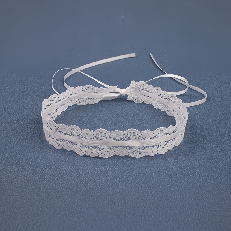 2pcs Handmade Black & White Lace Choker Necklace Set